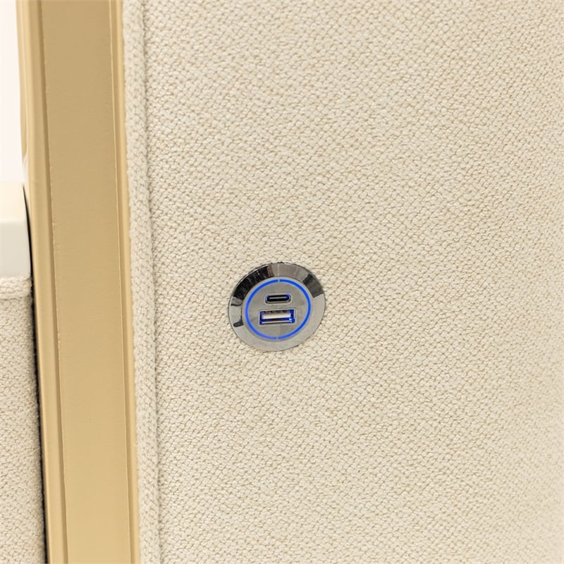 Scotts Square Eastern King Bed - Cornsilk/Light Champagne