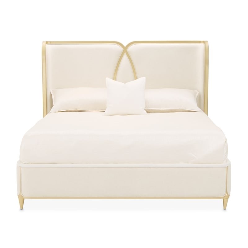 Scotts Square Queen Bed - Cornsilk/Light Champagne