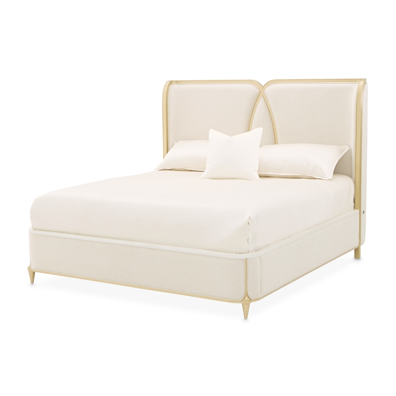 Scotts Square Queen Bed - Cornsilk/Light Champagne