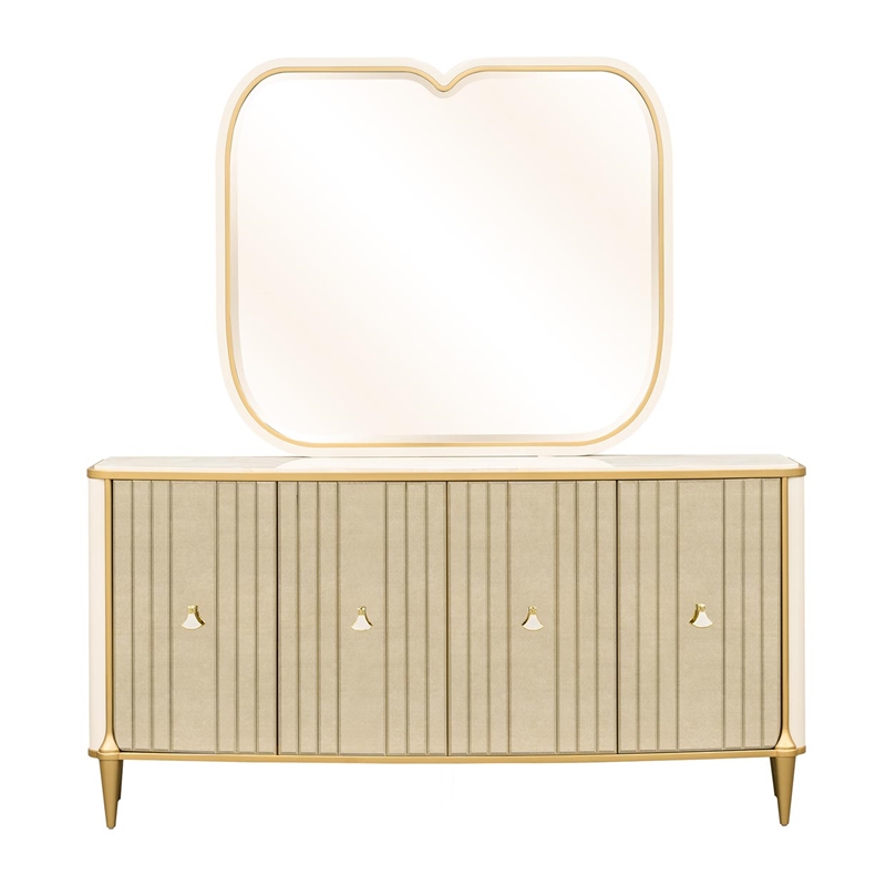 Scotts Square Sideboard with Mirror - Light Champagne