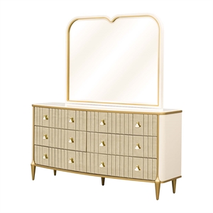 Scotts Square Dresser with Mirror - Light Champagne