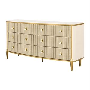 Scotts Square 6-Drawer Mirrored Dresser - Light Champagne