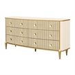 Scotts Square 6-Drawer Mirrored Dresser - Light Champagne
