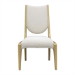 Scotts Square Chenille Dining Side Chair - Set of 2 - Cornsilk/Gold