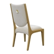 Scotts Square Chenille Dining Side Chair - Set of 2 - Cornsilk/Gold