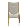 Scotts Square Chenille Dining Side Chair - Set of 2 - Cornsilk/Gold