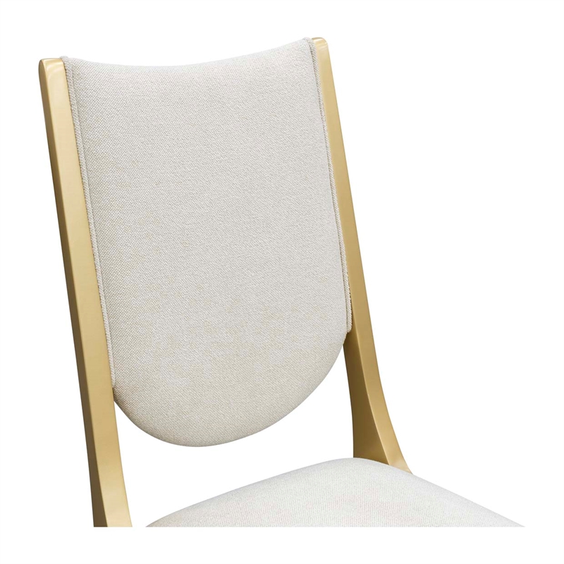 Scotts Square Chenille Dining Side Chair - Set of 2 - Cornsilk/Gold