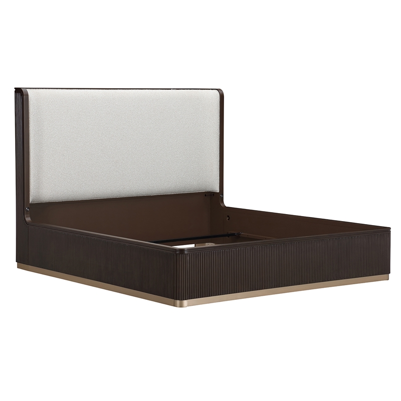 West Kensington Cal. King Bed - Buff/Medium Espresso