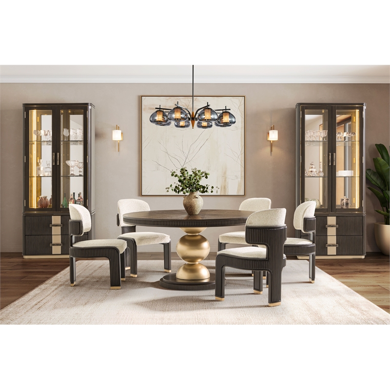 West Kensington Round Dining Table - Medium Espresso