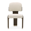 West Kensington Boucle Dining Side Chair - Set of 2 - Buff/Medium Espresso