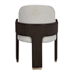 West Kensington Boucle Dining Arm Chair - Buff/Medium Espresso