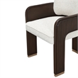 West Kensington Boucle Dining Arm Chair - Buff/Medium Espresso
