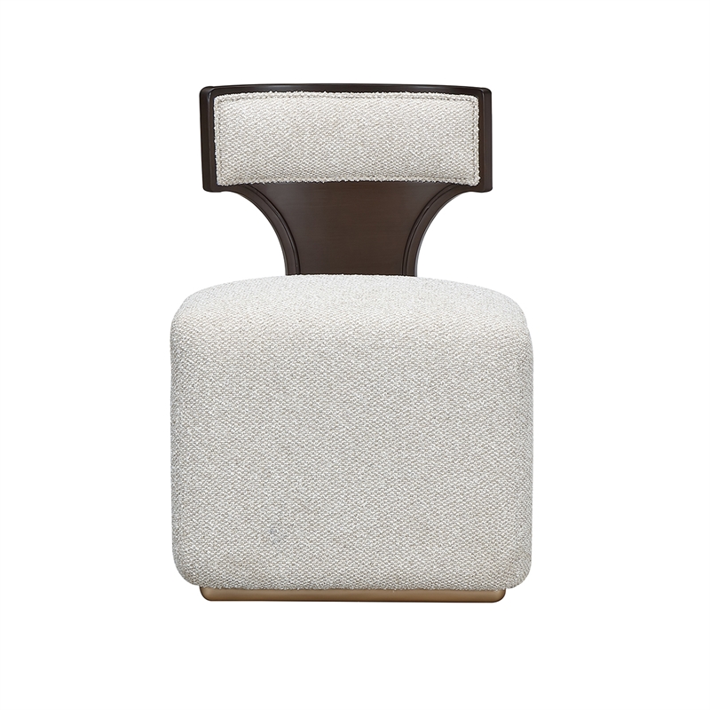 West Kensington Boucle Vanity Chair - Buff/Medium Espresso