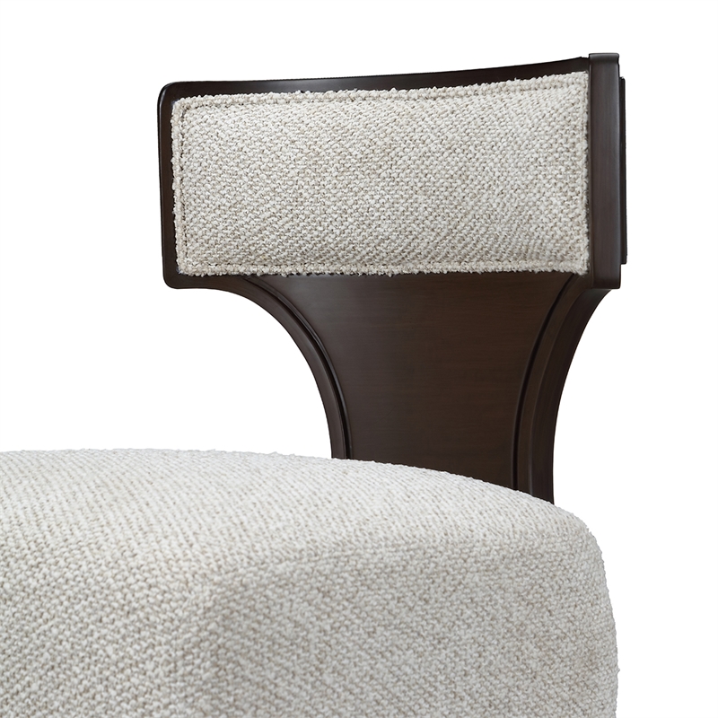 West Kensington Boucle Vanity Chair - Buff/Medium Espresso