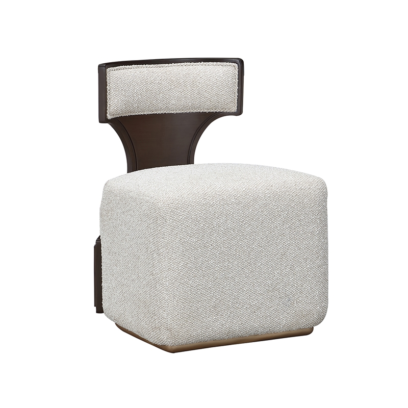 West Kensington Boucle Vanity Chair - Buff/Medium Espresso
