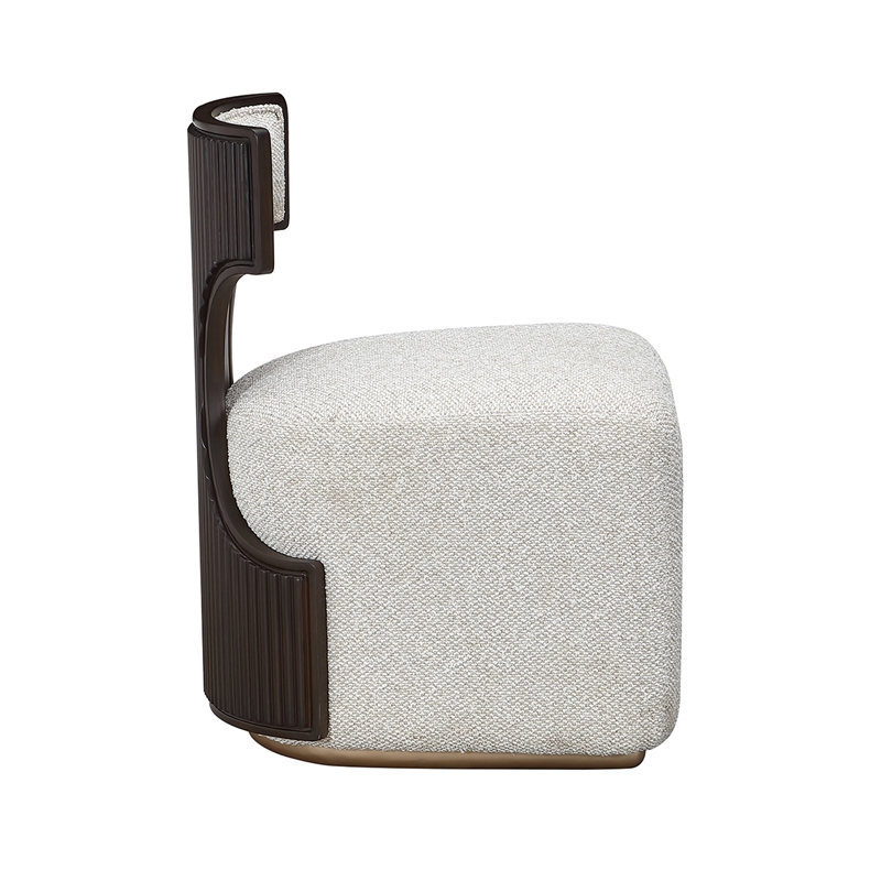 West Kensington Boucle Vanity Chair - Buff/Medium Espresso