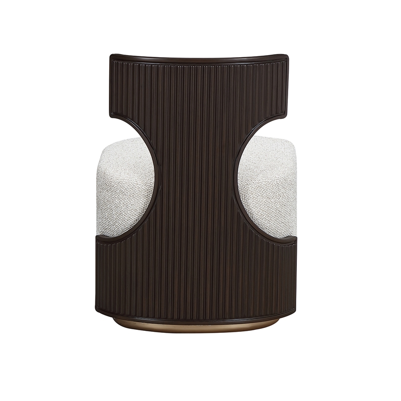 West Kensington Boucle Vanity Chair - Buff/Medium Espresso