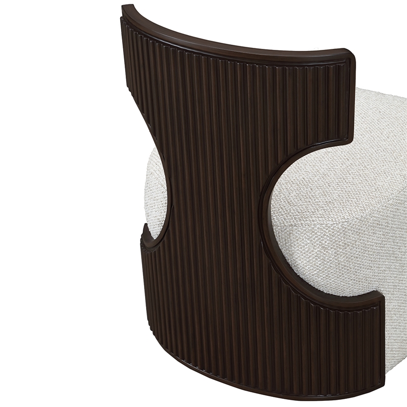 West Kensington Boucle Vanity Chair - Buff/Medium Espresso