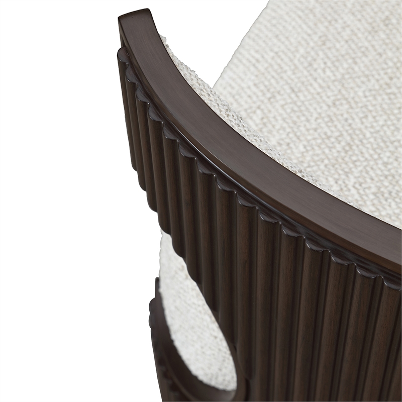 West Kensington Boucle Vanity Chair - Buff/Medium Espresso