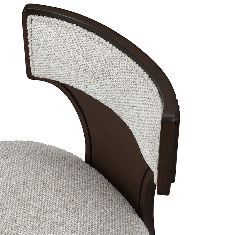 West Kensington Boucle Vanity Chair - Buff/Medium Espresso
