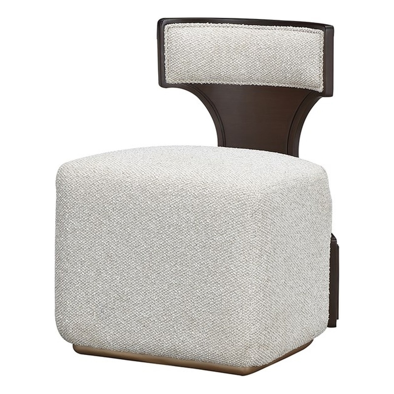 West Kensington Boucle Vanity Chair - Buff/Medium Espresso