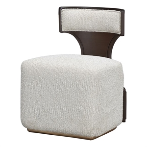 West Kensington Boucle Vanity Chair - Buff/Medium Espresso