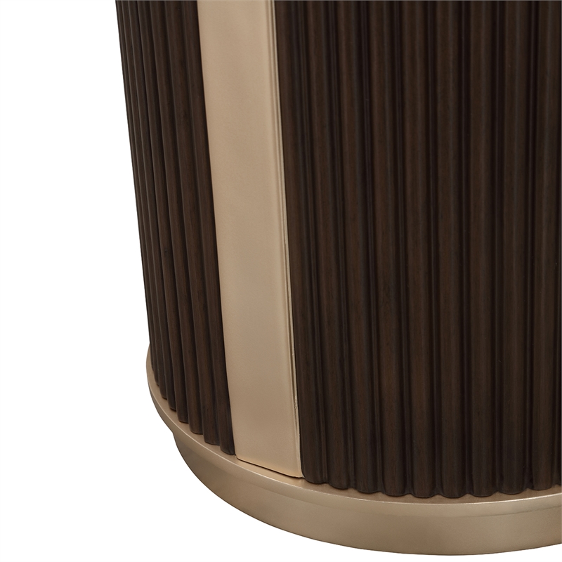 West Kensington Reeded Round Chairside Table - Medium Espresso