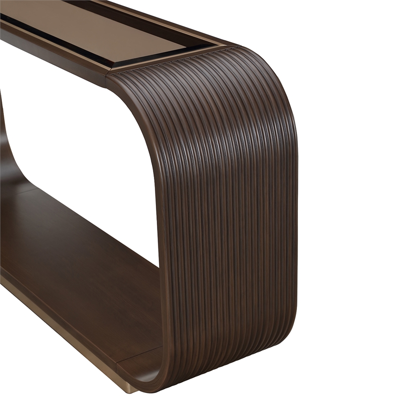 West Kensington Reeded Console Table - Medium Espresso