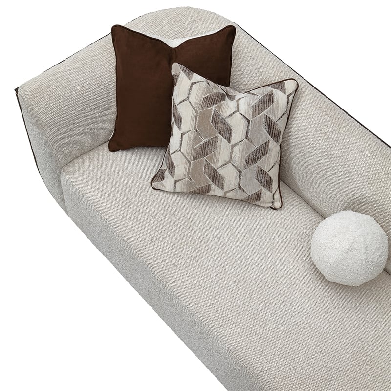 West Kensington Boucle Sofa - Buff/Medium Espresso