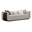 West Kensington Boucle Sofa - Buff/Medium Espresso
