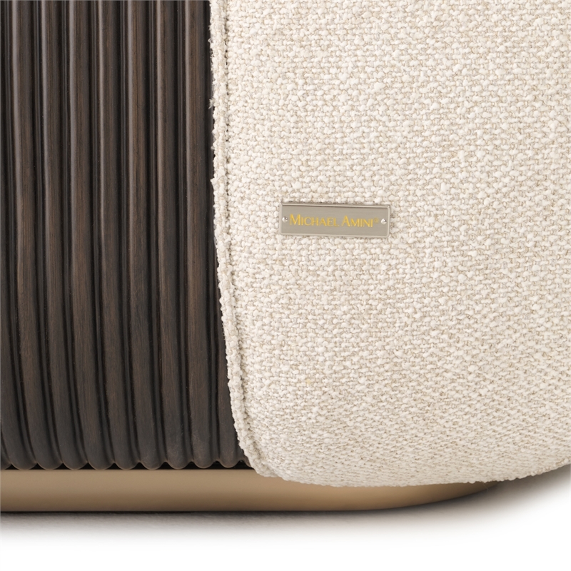 West Kensington Boucle Loveseat - Buff/Medium Espresso