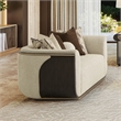 West Kensington Boucle Loveseat - Buff/Medium Espresso