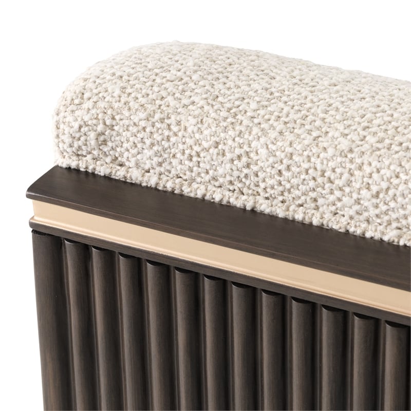 West Kensington Boucle Loveseat - Buff/Medium Espresso