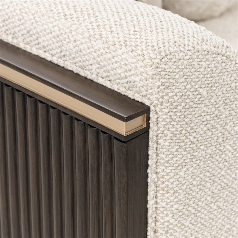 West Kensington Boucle Loveseat - Buff/Medium Espresso