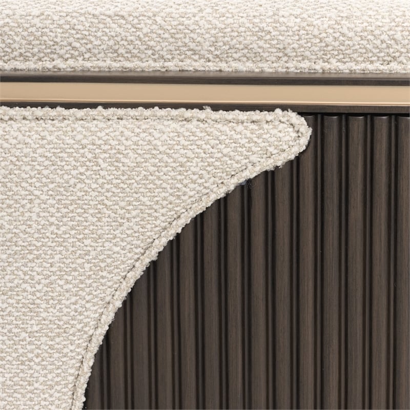 West Kensington Boucle Loveseat - Buff/Medium Espresso