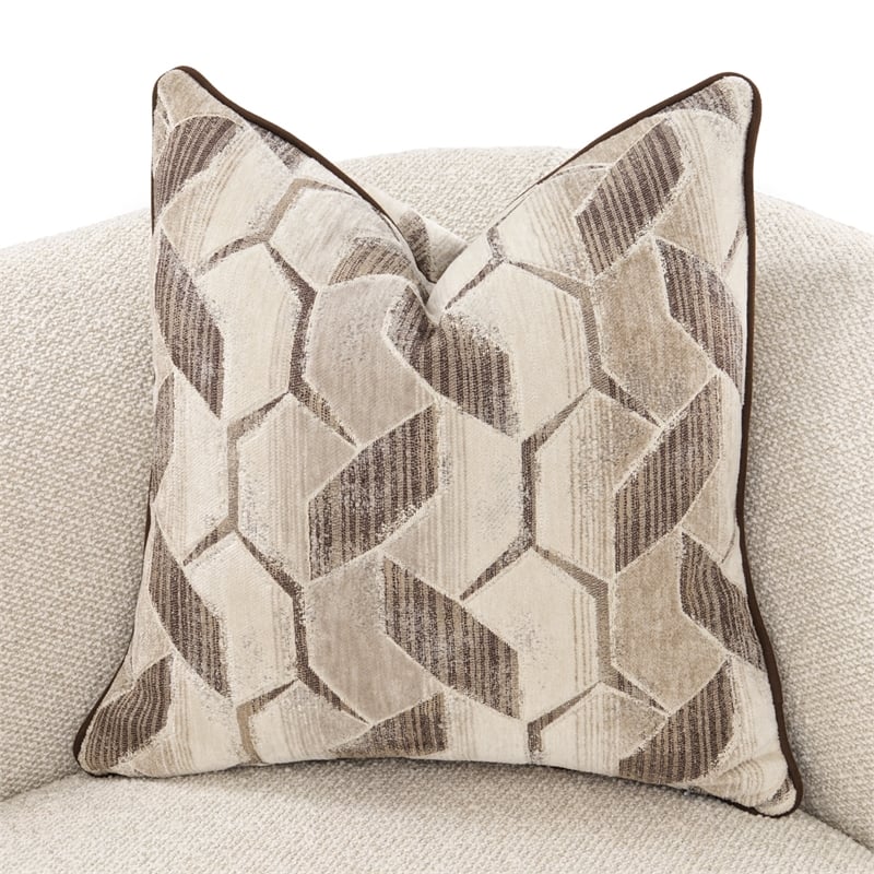 West Kensington Boucle Loveseat - Buff/Medium Espresso