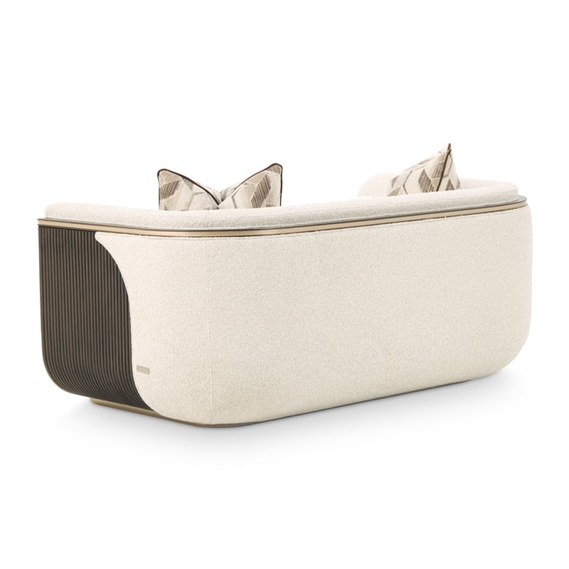 West Kensington Boucle Loveseat - Buff/Medium Espresso