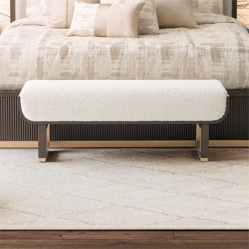 West Kensington Accent Bench - Cream Puff/Medium Espresso