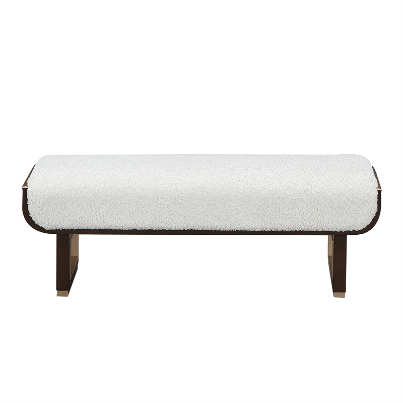 West Kensington Accent Bench - Cream Puff/Medium Espresso