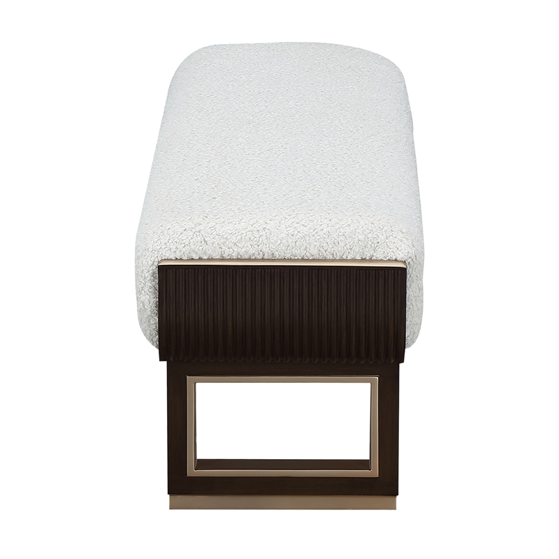 West Kensington Accent Bench - Cream Puff/Medium Espresso
