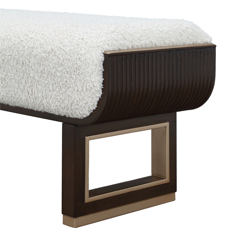 West Kensington Accent Bench - Cream Puff/Medium Espresso