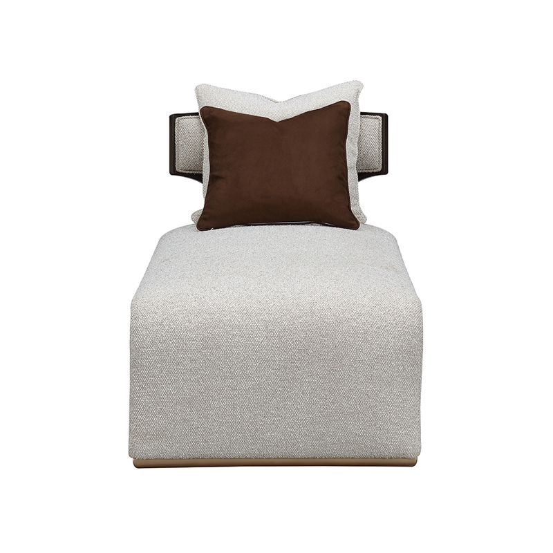 West Kensington Boucle Chaise - Buff/Medium Espresso