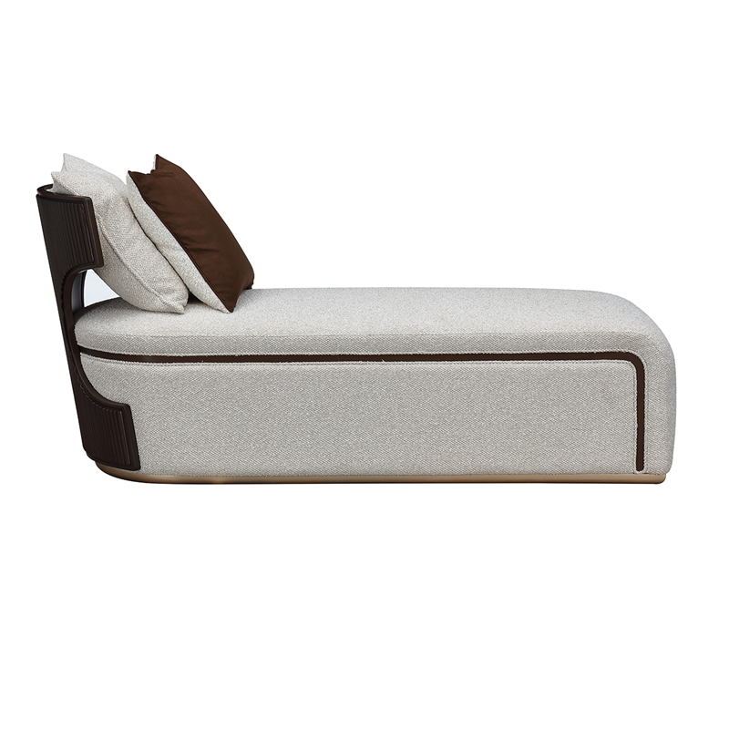 West Kensington Boucle Chaise - Buff/Medium Espresso