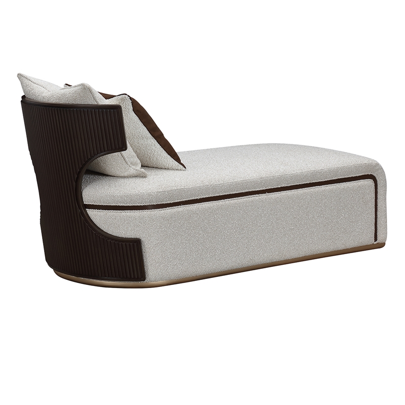 West Kensington Boucle Chaise - Buff/Medium Espresso