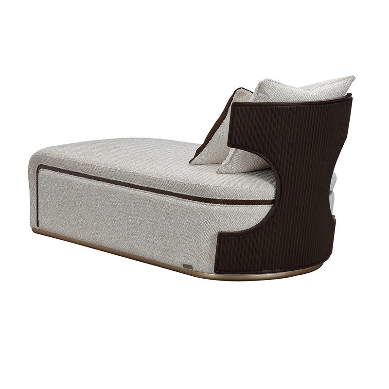 West Kensington Boucle Chaise - Buff/Medium Espresso