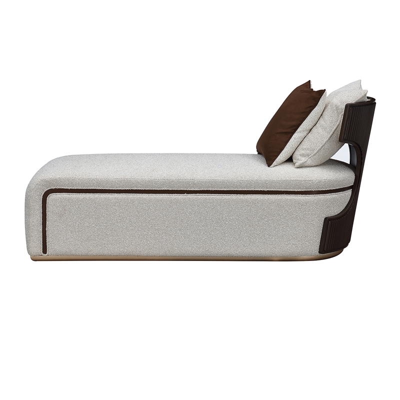 West Kensington Boucle Chaise - Buff/Medium Espresso
