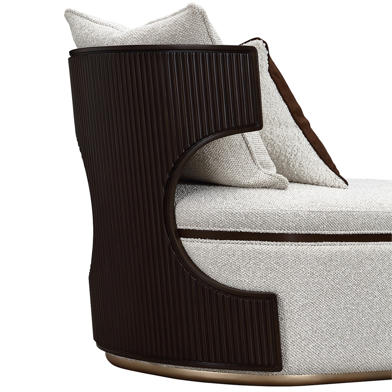 West Kensington Boucle Chaise - Buff/Medium Espresso
