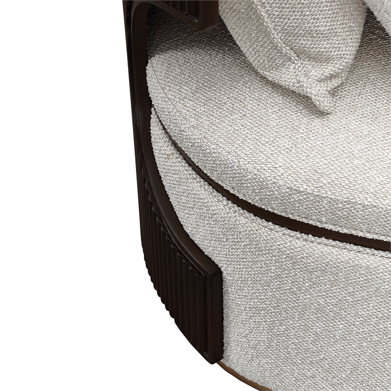 West Kensington Boucle Chaise - Buff/Medium Espresso