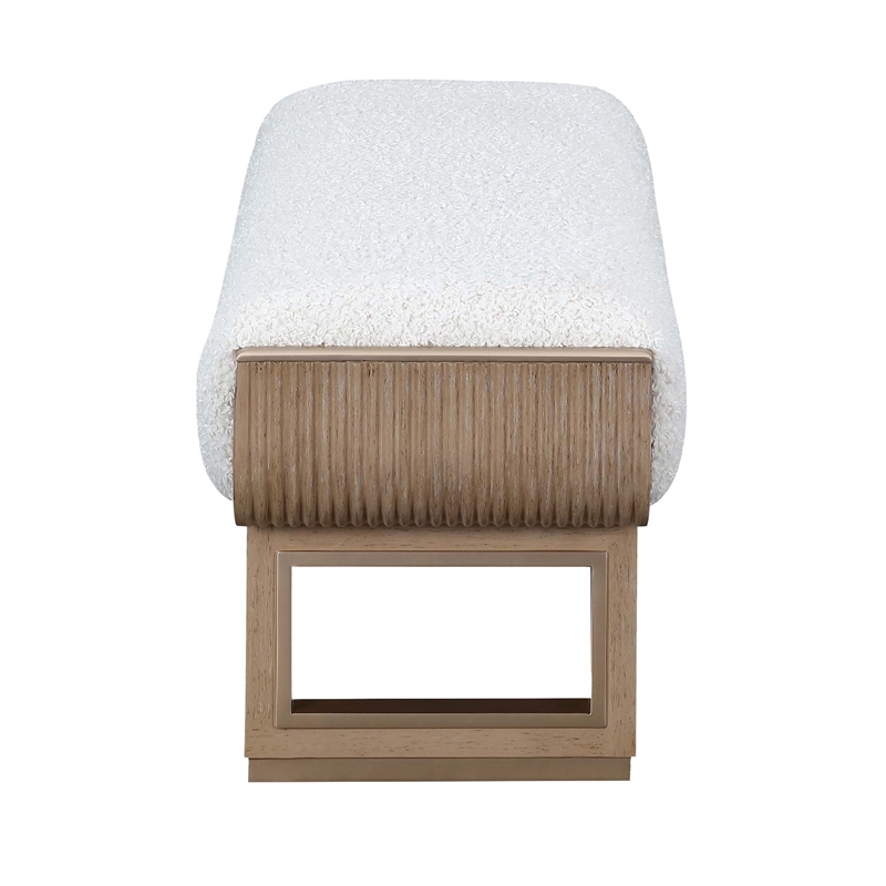 West Kensington Sherpa Accent Bench - Cream Puff/Sea Salt Caramel