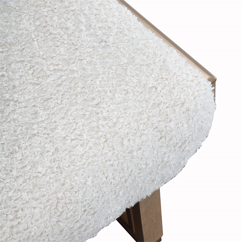 West Kensington Sherpa Accent Bench - Cream Puff/Sea Salt Caramel